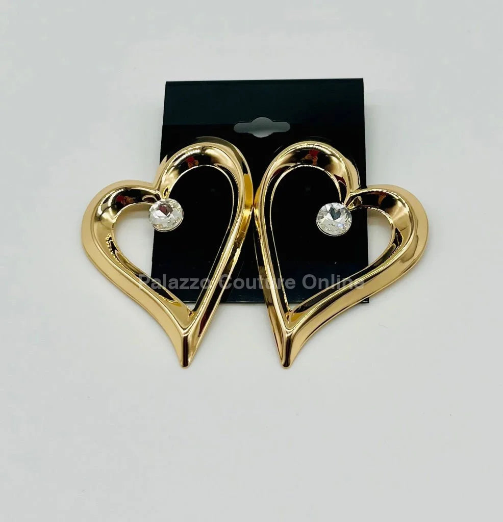 Angle in Heart Earrings (Gold)