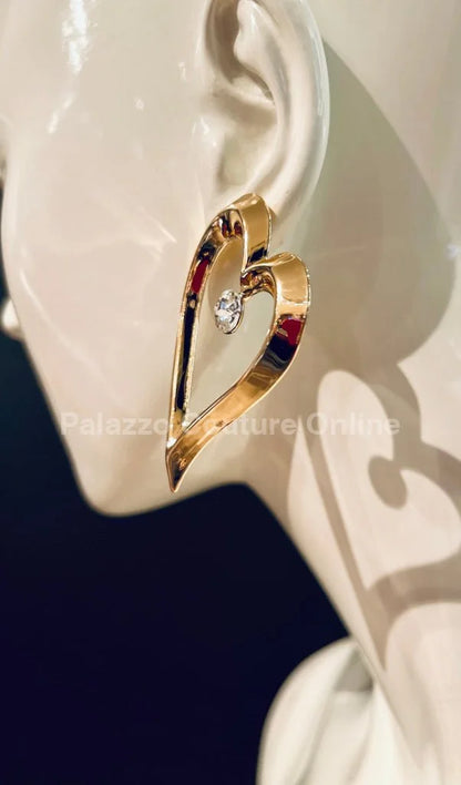 Angle in Heart Earrings (Gold)