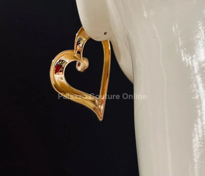 Angle in Heart Earrings (Gold)