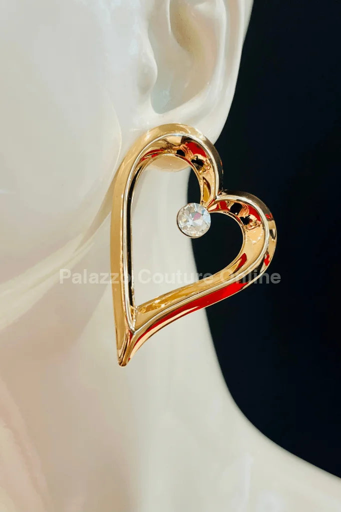 Angle in Heart Earrings (Gold)