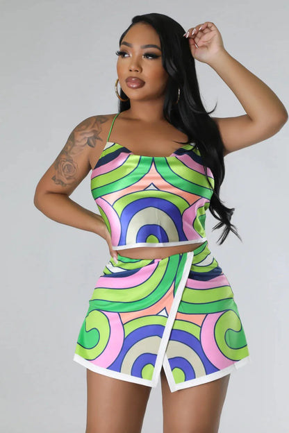 Arcoíris Crop Top and Skort Set