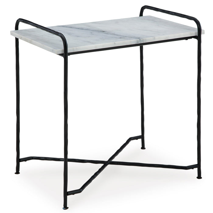 Front right view of Ashber White Accent Table