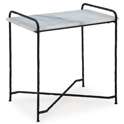 Front right view of Ashber White Accent Table