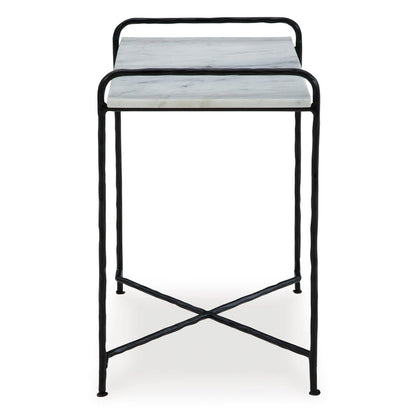 Side view of Ashber White Accent Table