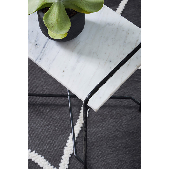 Detail view of Ashber White Accent Table