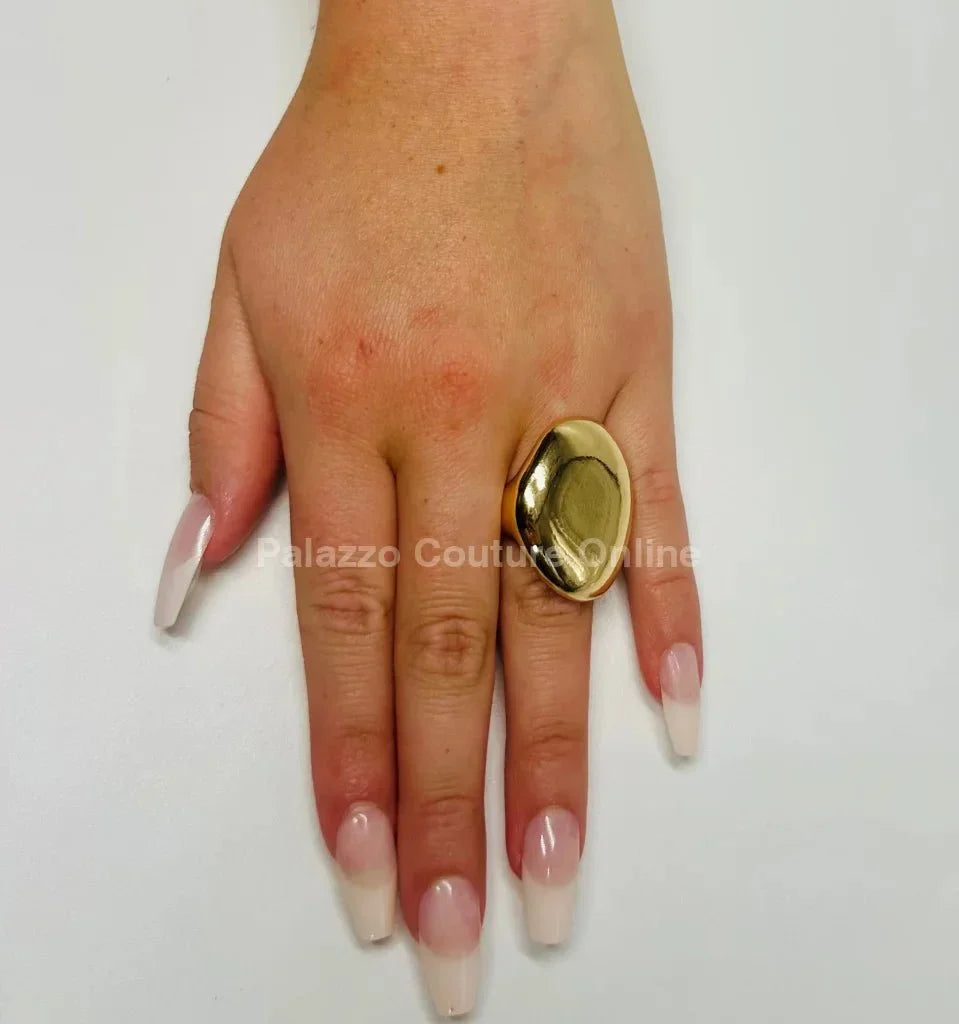 Aurora Radiance – Gold Statement Ring