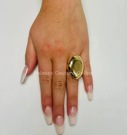 Aurora Radiance – Gold Statement Ring