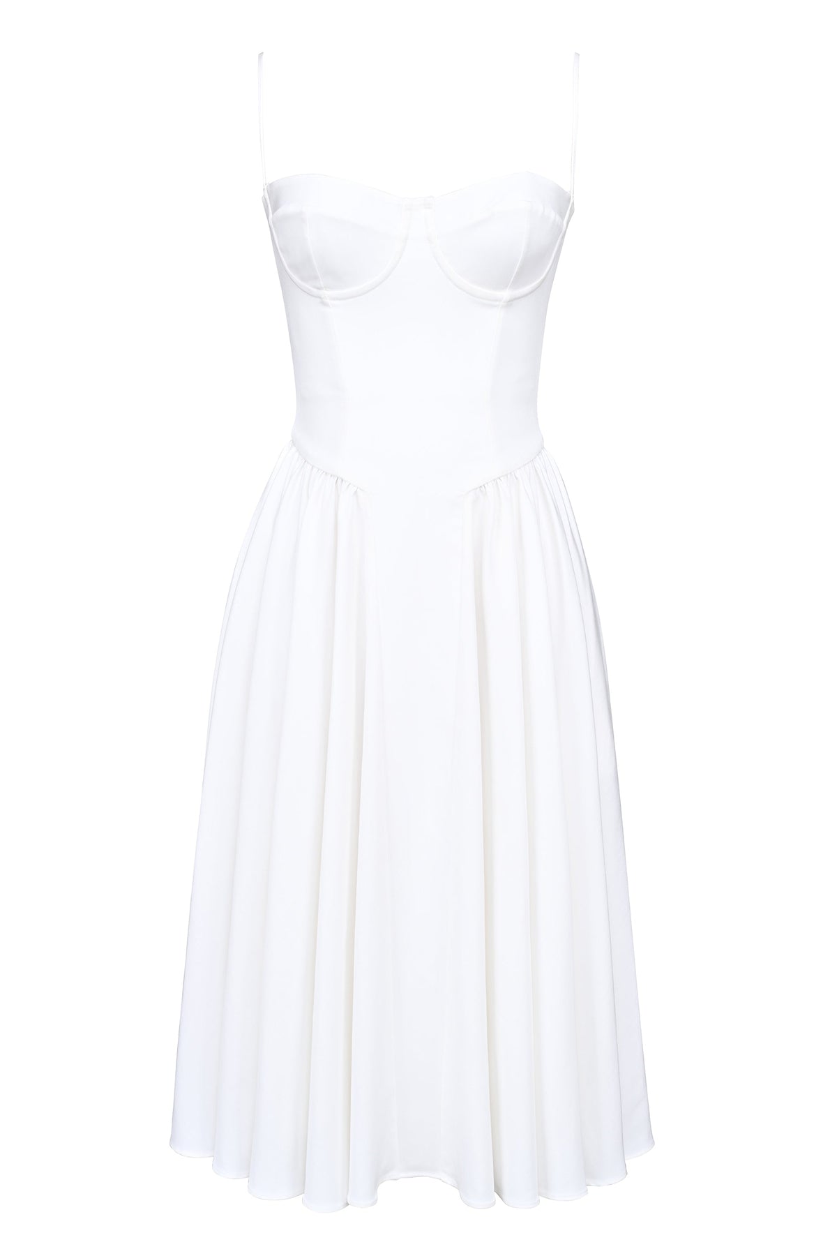 white corset midi dress