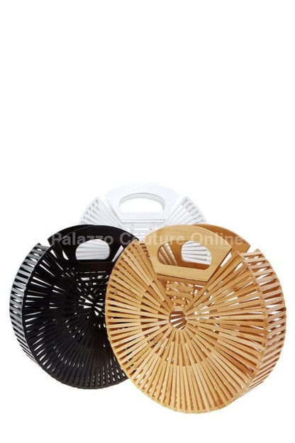 Bamboo Ark Hand Round Clutch (White)