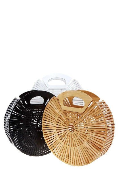 Bamboo Ark Hand Round Clutch (Black)
