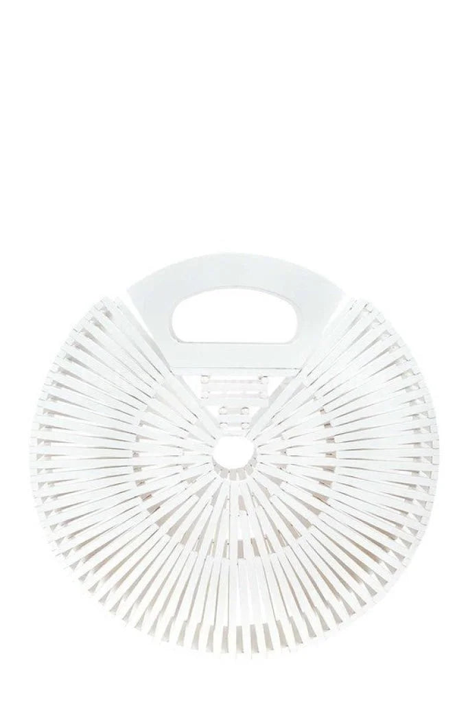 Bamboo Ark Hand Round Clutch (White)