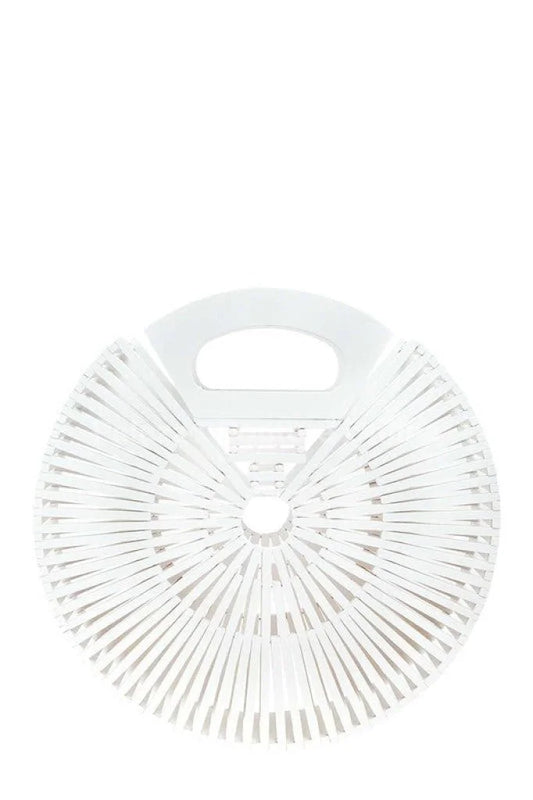 Bamboo Ark Hand Round Clutch (White)