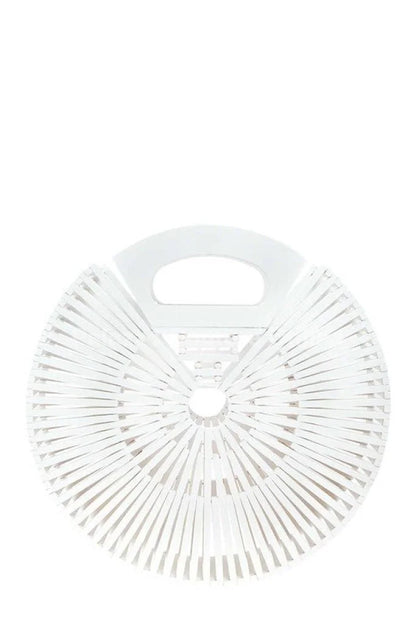 Bamboo Ark Hand Round Clutch (White)