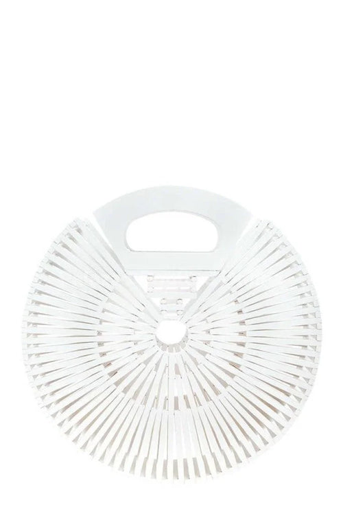 Bamboo Ark Hand Round Clutch (White)