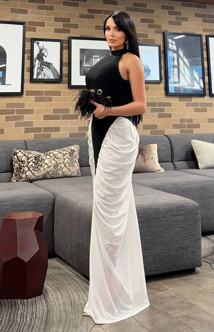 Bandage Eleganza Bandage Maxi Dress in Black and White