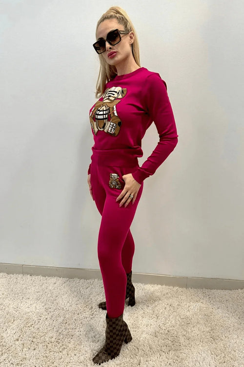 Bearlicious Pant Set (Magenta)