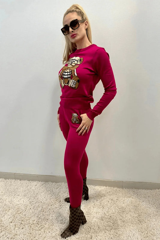 Bearlicious Pant Set (Magenta)