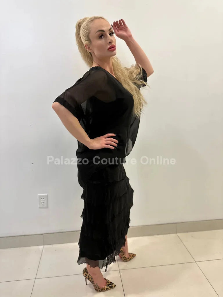 Bellissima Donna Italian Maxi Dress (Black)