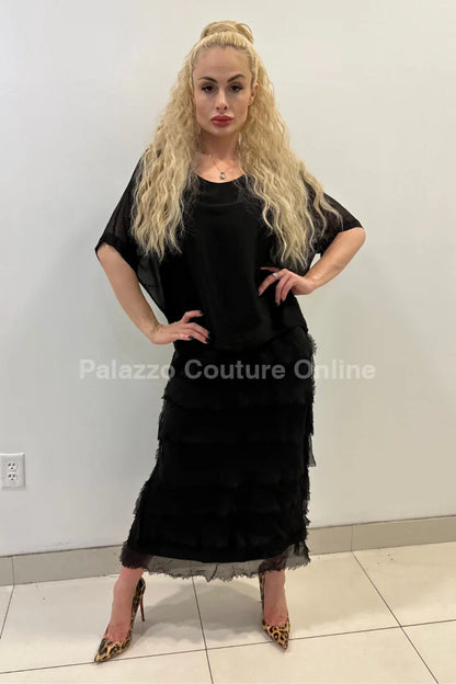 Bellissima Donna Italian Maxi Dress (Black)