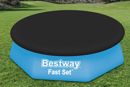 Bestway Fast Set Round Pool Cover for 8' Inflatable Ring Above Ground Pools