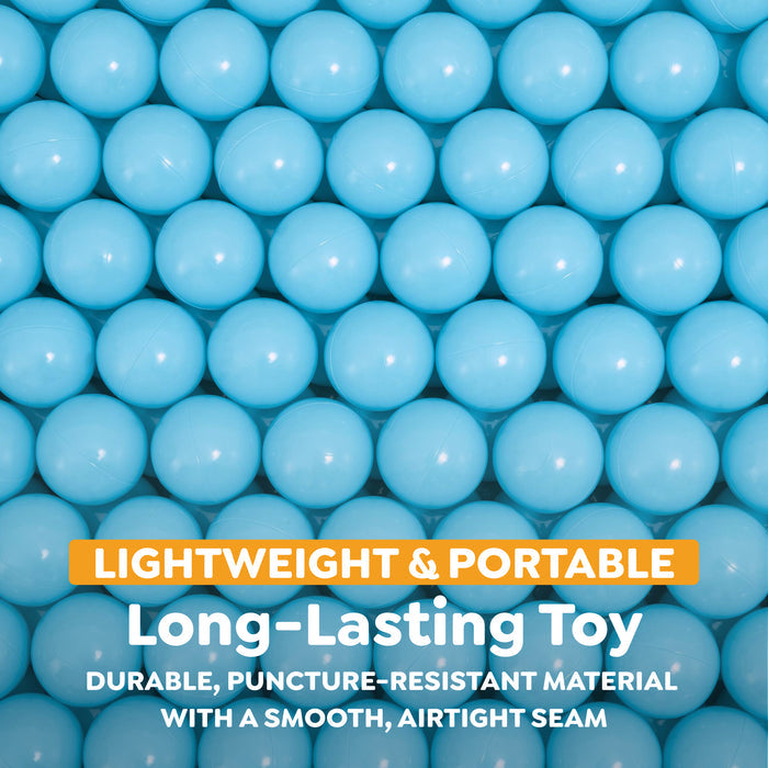 Bestway Jumbo 2.3" Light Blue Ball Pit Balls for Toddlers (250 Pack), BPA Free Crush Proof Plastic, Reusable Zipper Storage Bag