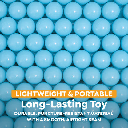 Bestway Jumbo 2.3" Light Blue Ball Pit Balls for Toddlers (250 Pack), BPA Free Crush Proof Plastic, Reusable Zipper Storage Bag