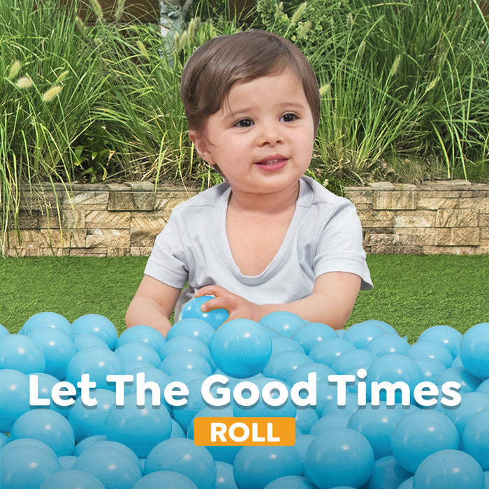 Bestway Jumbo 2.3" Light Blue Ball Pit Balls for Toddlers (250 Pack), BPA Free Crush Proof Plastic, Reusable Zipper Storage Bag