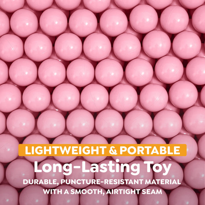 Bestway Jumbo 2.3" Light Pink Ball Pit Balls for Toddlers (250 Pack), BPA Free Crush Proof Plastic, Reusable Zipper Storage Bag