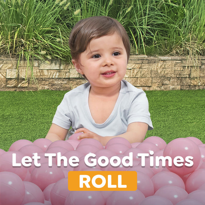 Bestway Jumbo 2.3" Light Pink Ball Pit Balls for Toddlers (250 Pack), BPA Free Crush Proof Plastic, Reusable Zipper Storage Bag