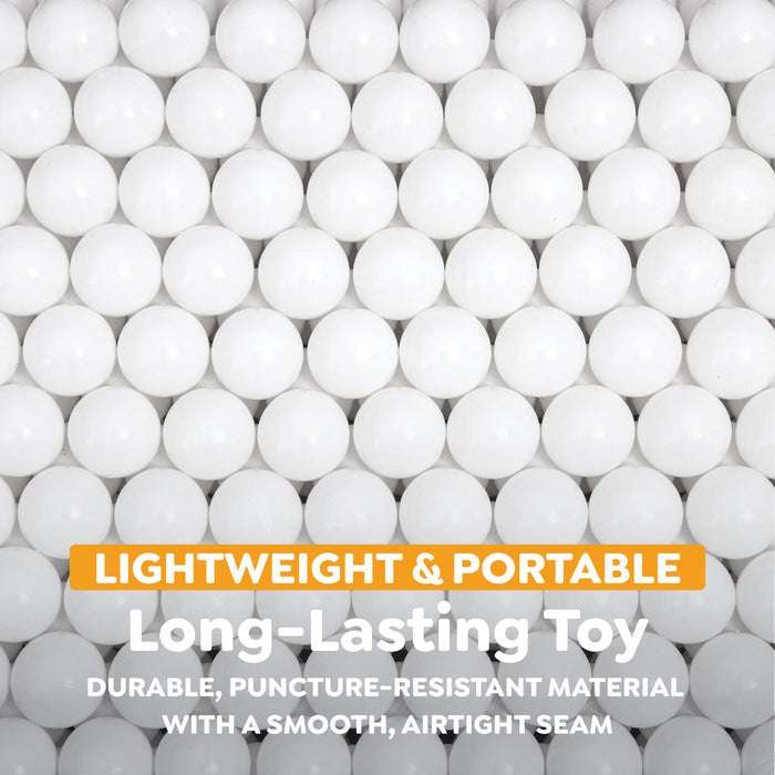 Bestway Jumbo 2.3" White Ball Pit Balls for Toddlers (250 Pack), BPA Free Crush Proof Plastic, Reusable Zipper Storage Bag