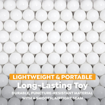 Bestway Jumbo 2.3" White Ball Pit Balls for Toddlers (250 Pack), BPA Free Crush Proof Plastic, Reusable Zipper Storage Bag