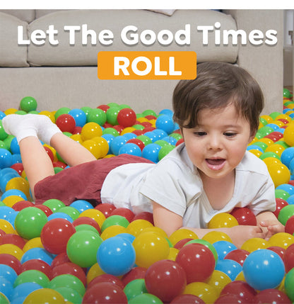 Bestway Splash & Play 250 Ball Pit Balls, Multi-Color, 2.3" Balls, Ages 1+ | Heavy-Duty Plastic Play Balls, Use With or Without Water, Puncture-Resistant Material, Motor Skill Development, Airtight Seam