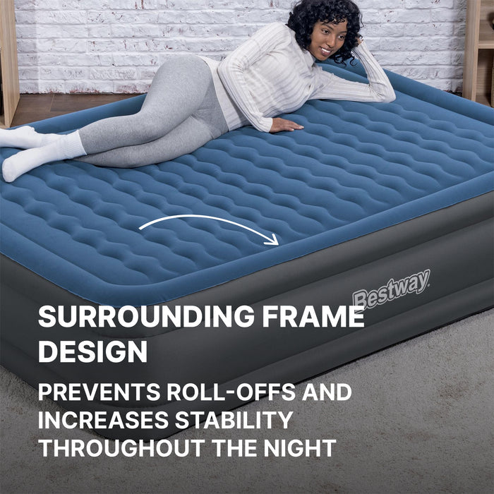 Bestway Tough Guard Air Mattress Queen 18" with Built-in AC Pump