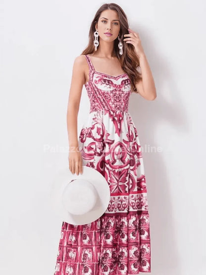Bohemian Maxi Dress Red – Bohemian Mosaic Maxi Dress