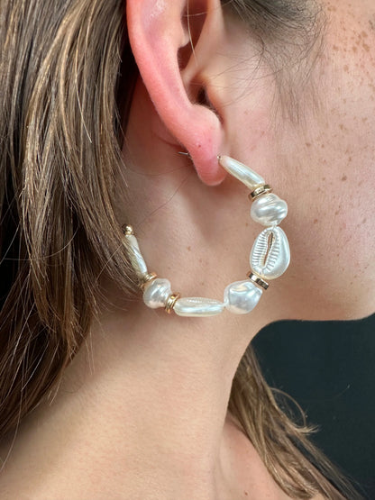 Bohemian Shores Boho Earrings – (Cream)