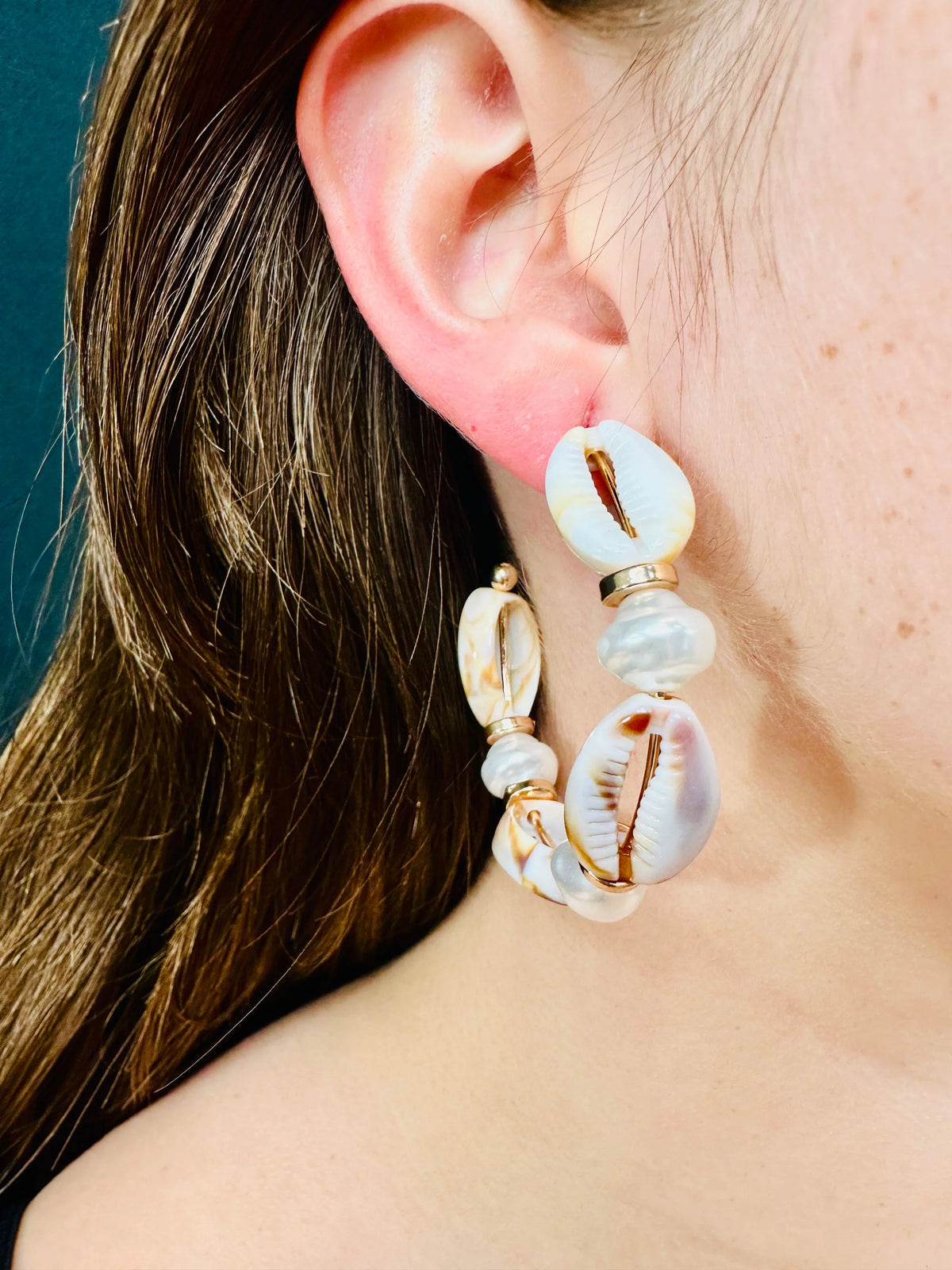 Bohemian Shores Boho Earrings – Natural Cowrie Shell
