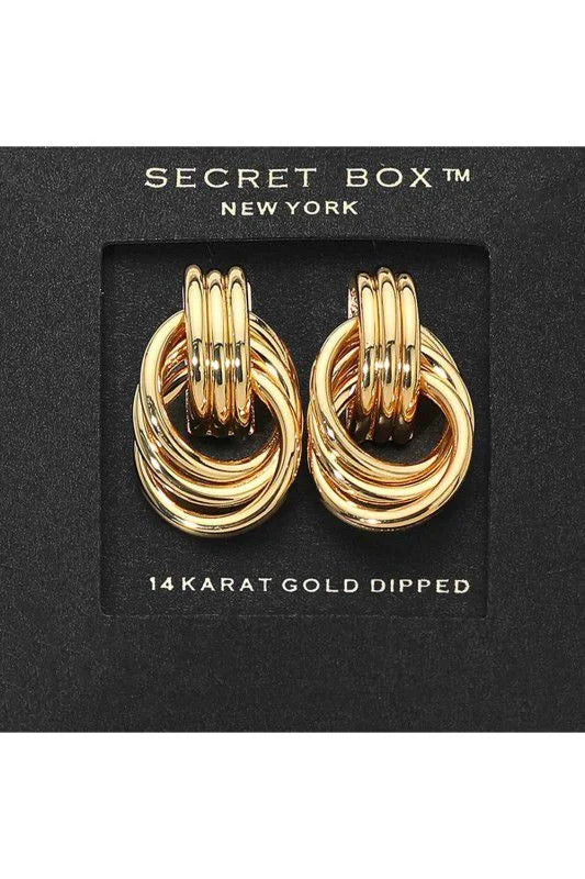 Bold Interwoven Knot Earrings - Gold