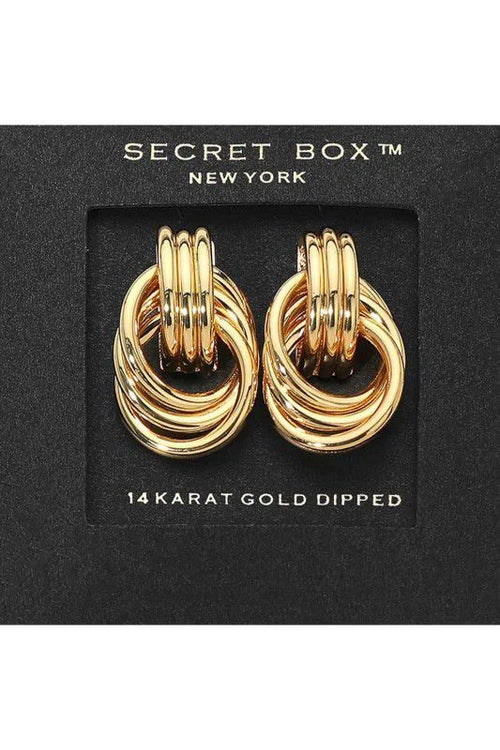 Bold Interwoven Knot Earrings - Gold