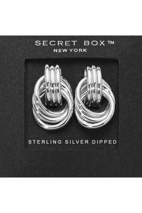 Bold Interwoven Knot Earrings - Silver