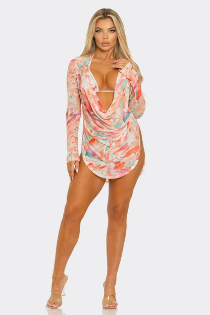 Breezy Waves 3-Piece Bikini Set
(Coral)