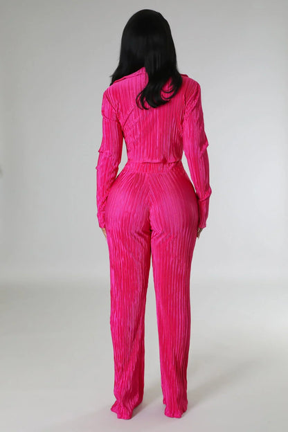 Brunch Babe Pant Set (Fuchsia)