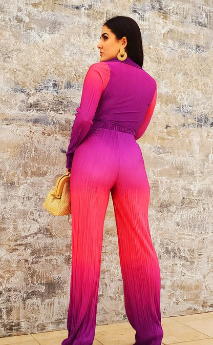 Brunch Babe Pant Set (Magenta Combo)
