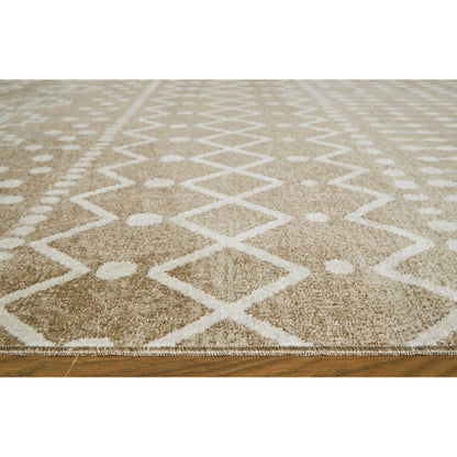 Side view of Bunchly Washable Tan 5x8 Rug