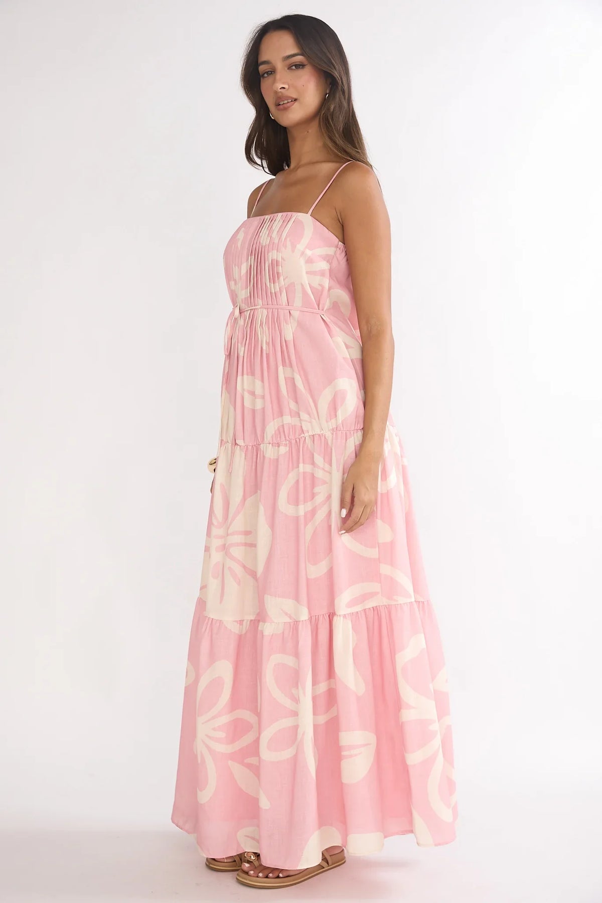 Lysette Pintuck Pleat Maxi Dress Floral