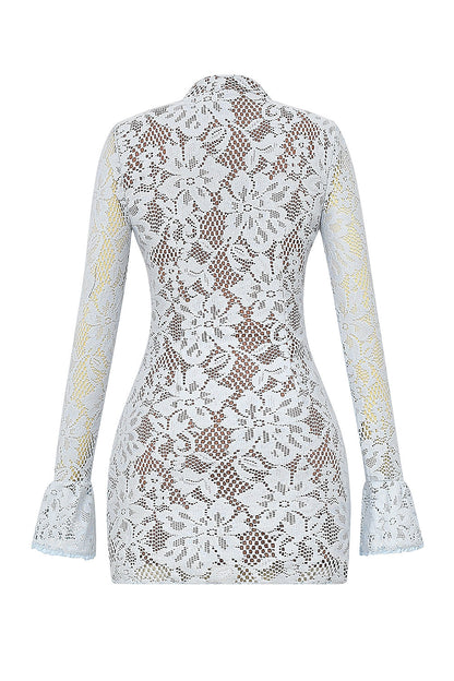 bluebell keyhole lace mini dress