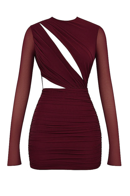 mulberry cutout mini dress