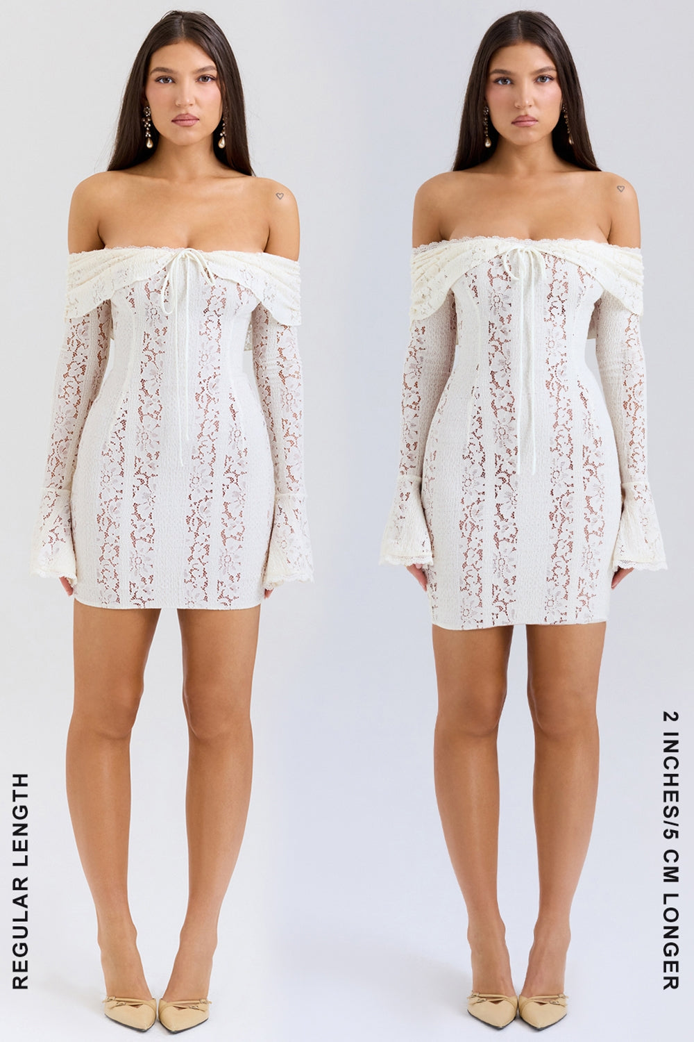 vintage cream floral lace off shoulder mini dress