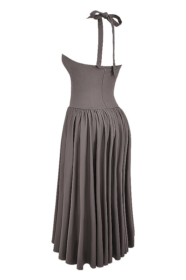 smoke halter midi dress