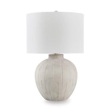 Back view of Medium Lamps (20"-29") Gray Calbert Table Lamp