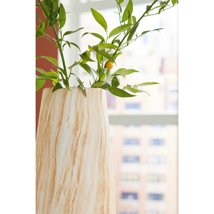 Detail view of Cammen Tan Tall Vase